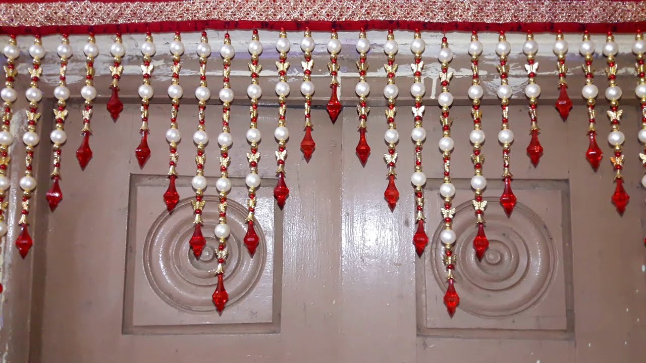 Crystal Toran New Design How to Make Door Toran with Crystal and Pearl Beads Arts and Crafts
