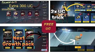 Next growth pack | purchase 300uc get 600uc | 2x UC trick | PUBGM