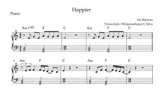 Download Lagu Ed Sheeran - Happier - Arranged for solo piano, with music sheet Download Lagu Ed Sheeran - Happier - Arranged for solo piano, with music sheet