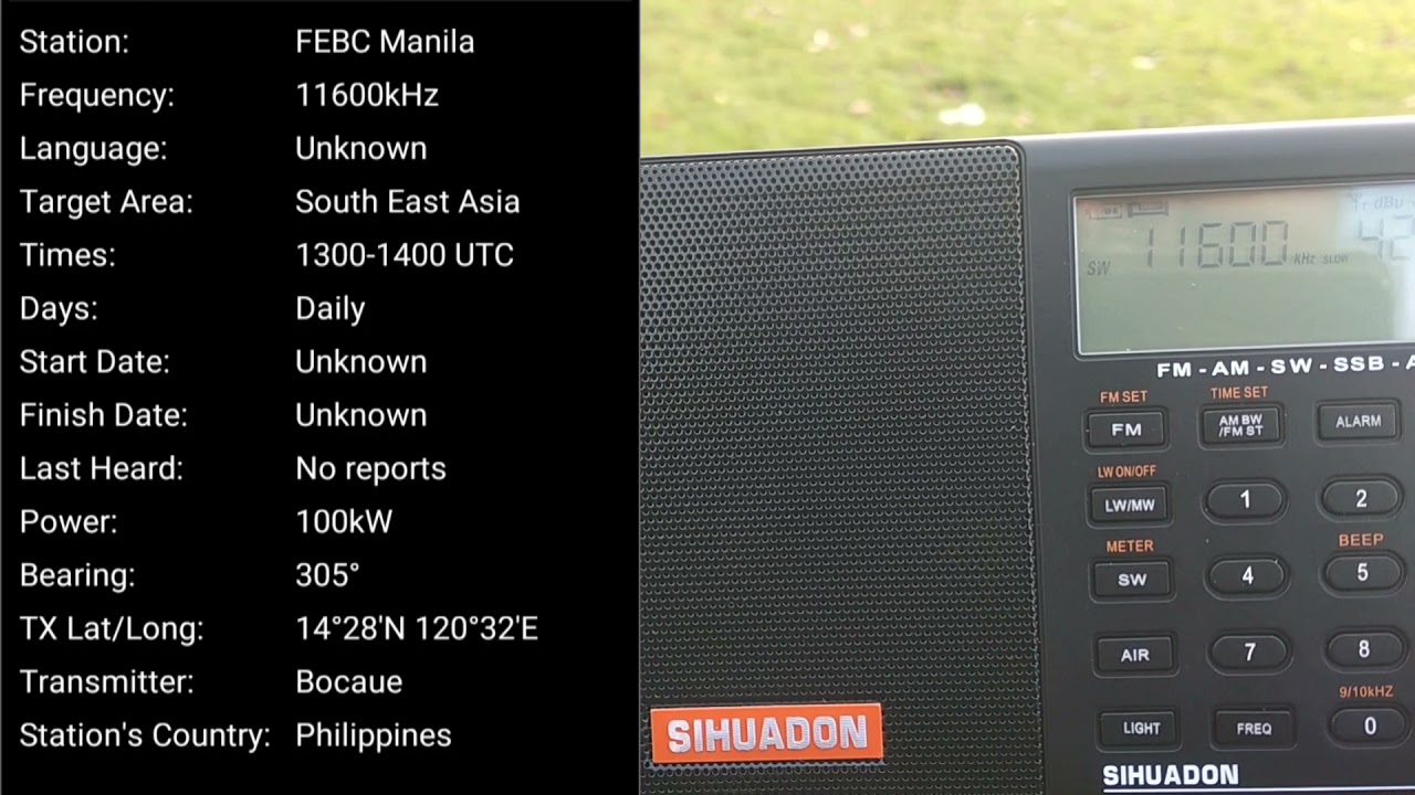 Philippines And Thailand Heard In The UK SW DX SIHUADON d-808