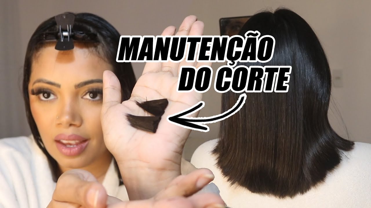 CORTE EM U COM FRANJA EM CABELO ALISADO * Cheia de Truques*