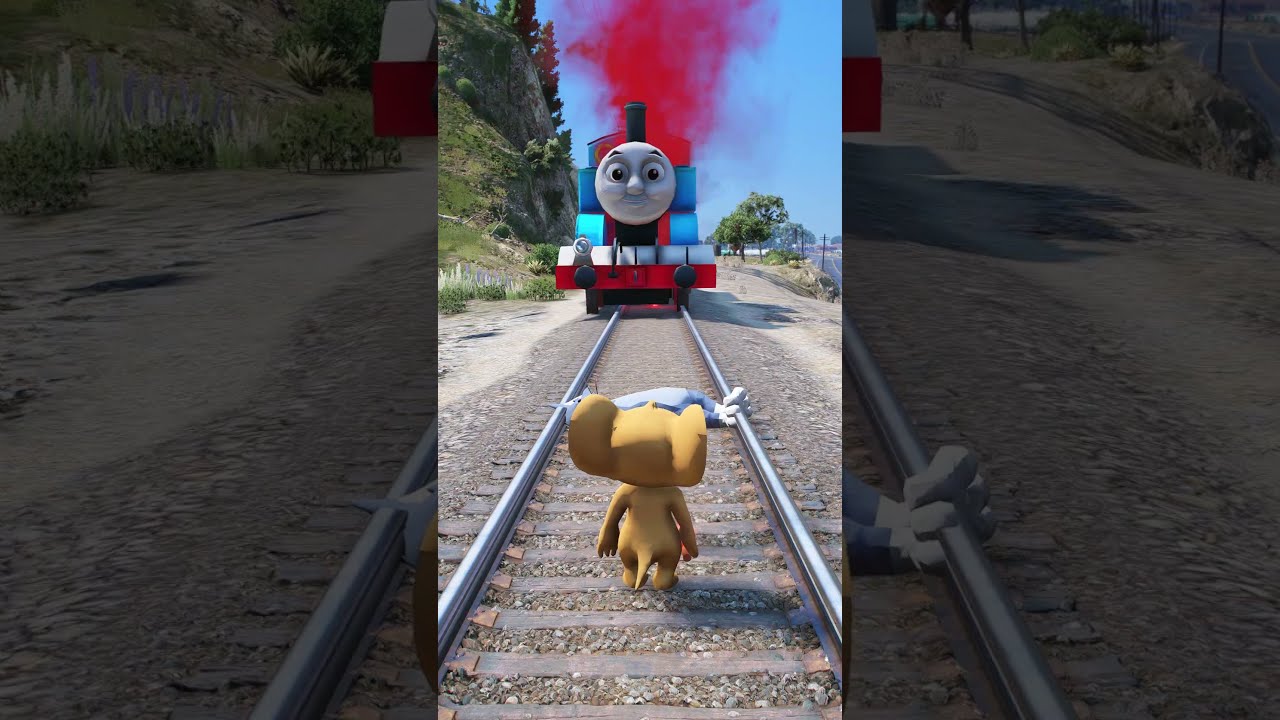 GTAV TOM AND JERRY VS THOMAS THE TRAIN  shorts  train