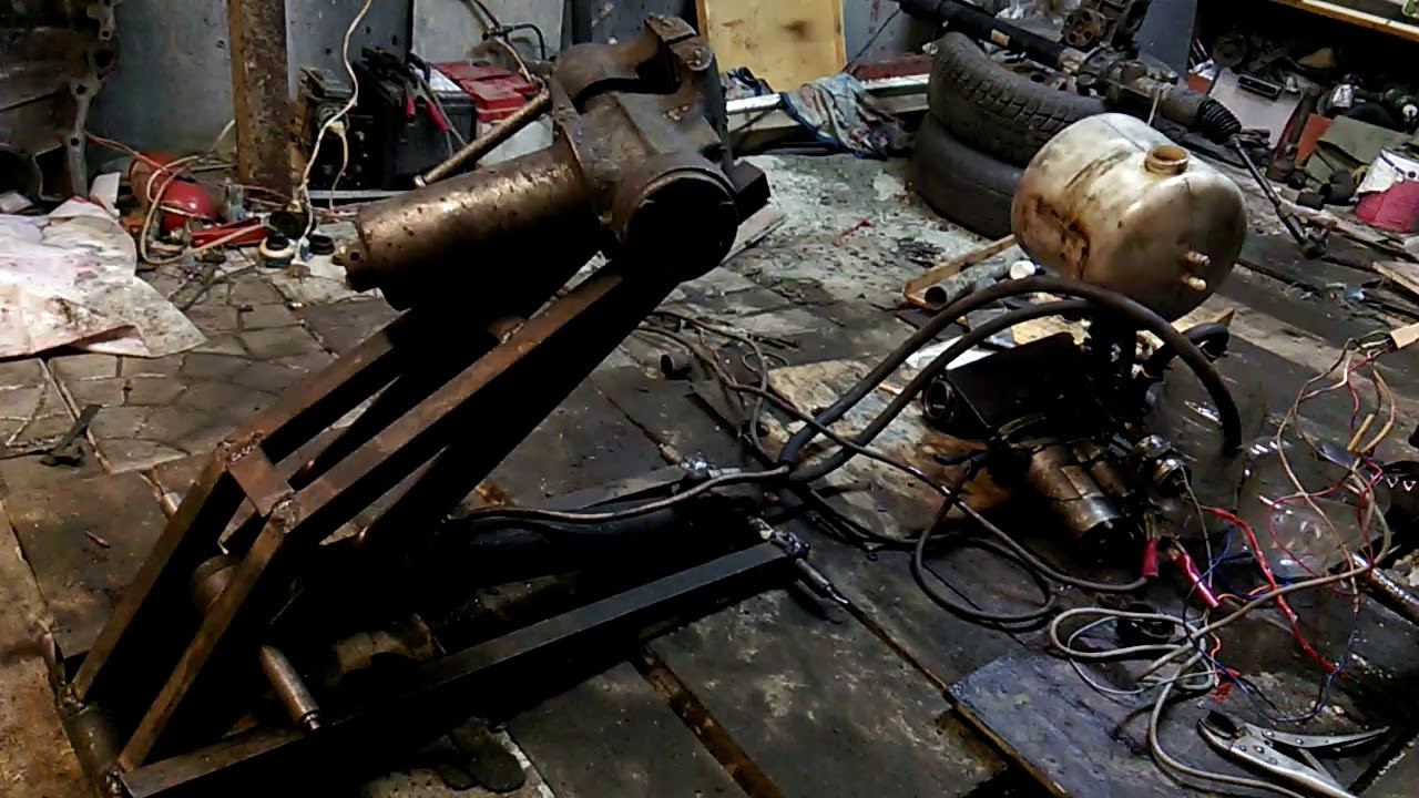 самодельный подъемник кузова до 500кг на 12 вольт - YouTube