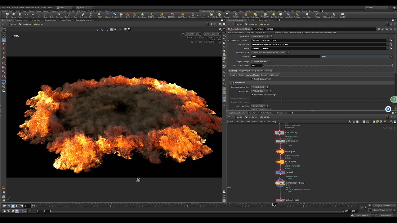 HOUDINI ground smoke hip xpu file - YouTube