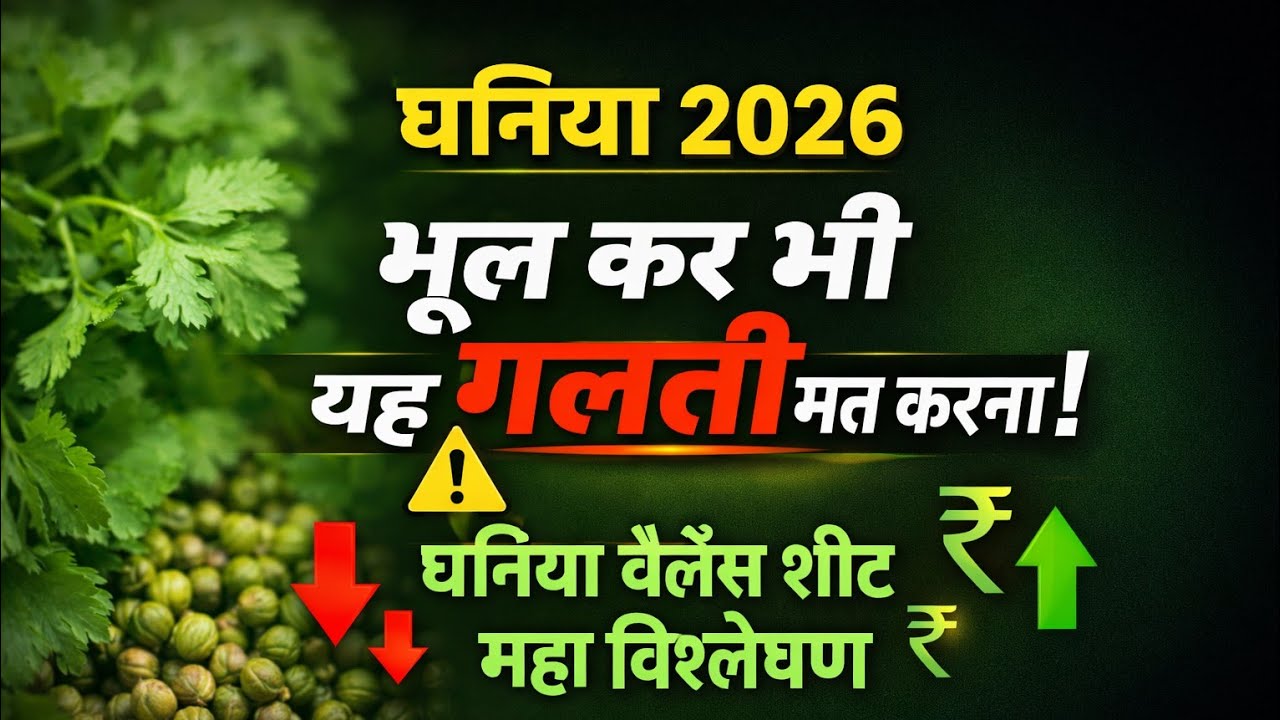 धनिया महा विश्लेषण 2026: भूल कर भी ना करें यह गलती, धनिया बैलेंस शीट।