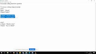 Reverse string using Javascript-coding interview question
