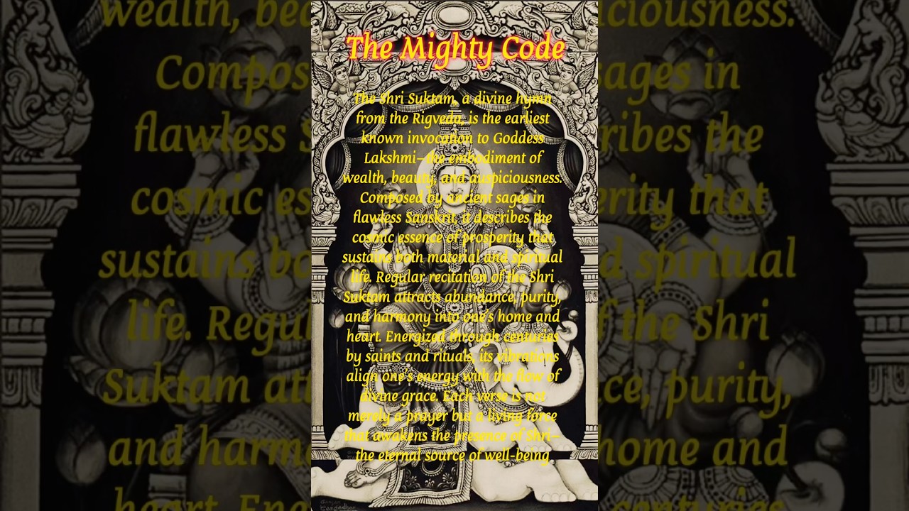 Tonton Shri Suktam-The mighty Code to prosperity & well being! #ShriSuktamChanting, #VedicMantra, #OmSwami di YouTube Tonton Shri Suktam-The mighty Code to prosperity & well being! #ShriSuktamChanting, #VedicMantra, #OmSwami di YouTube