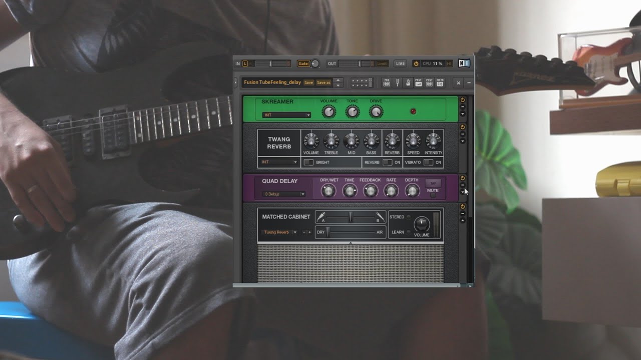 Guitar rig 5 preset on backing track Rock Fusion in