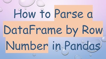How to Parse a DataFrame by Row Number in Pandas