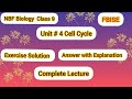 NBF Biology 9 | Unit 4 Cell Cycle | Exercise Solution
