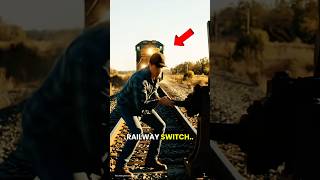 Old Railway Switch Stops a Freight Train in Seconds! 🚂⚡ #Shorts #viral #train