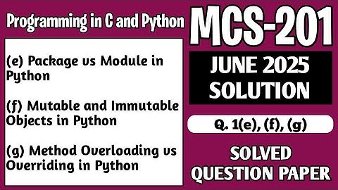 P3- 1(e), (f), (g) | MCS201 June 25 Solution | MCS 201 Solved Question Paper | MCS201 Important Ques