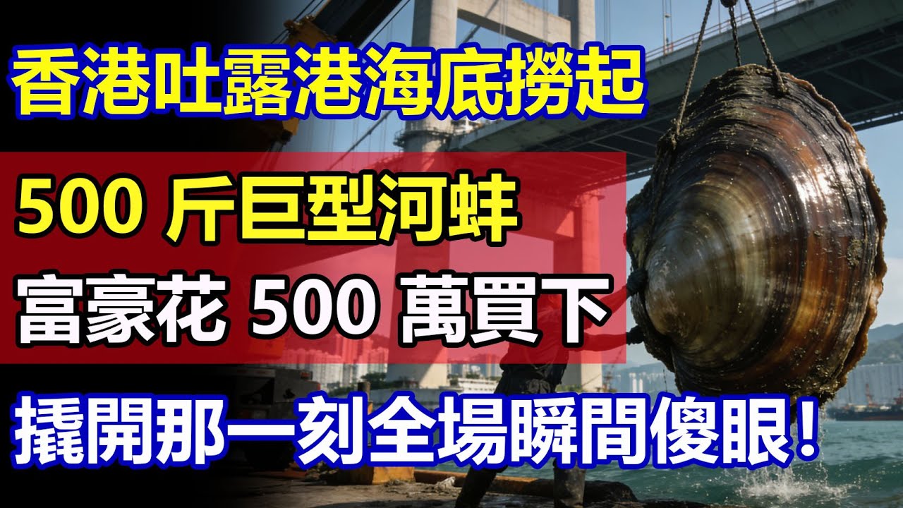 香港吐露港海底撈起 500 斤巨型河蚌！富豪花 500 萬買下，撬開那一刻全場瞬間傻眼！