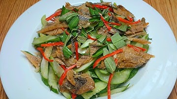 KHÔ CÁ SẶC TRỘN GỎI DƯA LEO cách làm gỏi khô cá sặc trộn gỏi dưa leo-món ngon _ món ăn ngon