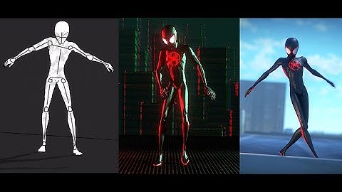 Miles Morales dances through 10 animation styles - Across the Spider Verse Blender animation