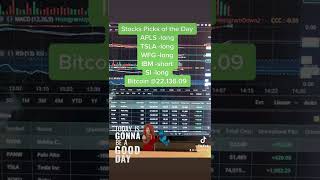 Stocks Picks of the Day #APLS -long #TSLA -long #WFG -long #IBM -short #SI -long Bitcoin @22,136.09