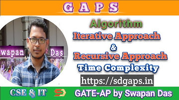 1.4 Iterative, Recursive Approach for Algorithm, Time Complexity | Algorithm | GATE Algorithm