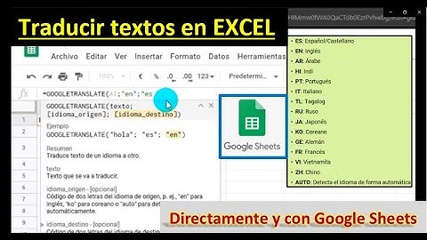 TRADUCIR TEXTOS EN EXCEL - Directamente y con GOOGLE SHEETS