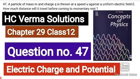 A particle of mass m and charge q is thrown at a speed
u against a uniform electric field E. How mu