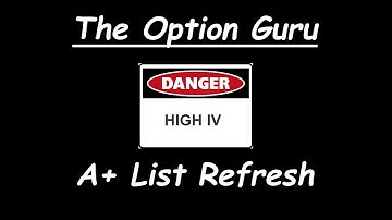 A+ List Refresh and High IV Percentile