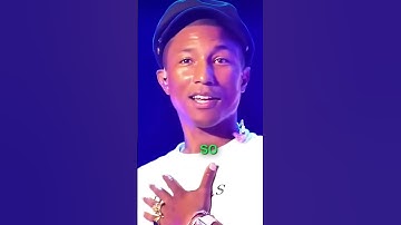 Thumbnail of Pharrell Williams, stunned by crowd sing his song.