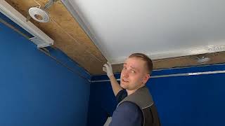 Как сделать двухуровневый натяжной потолок с углами под 90. Как замерить и растяжка складок на углах