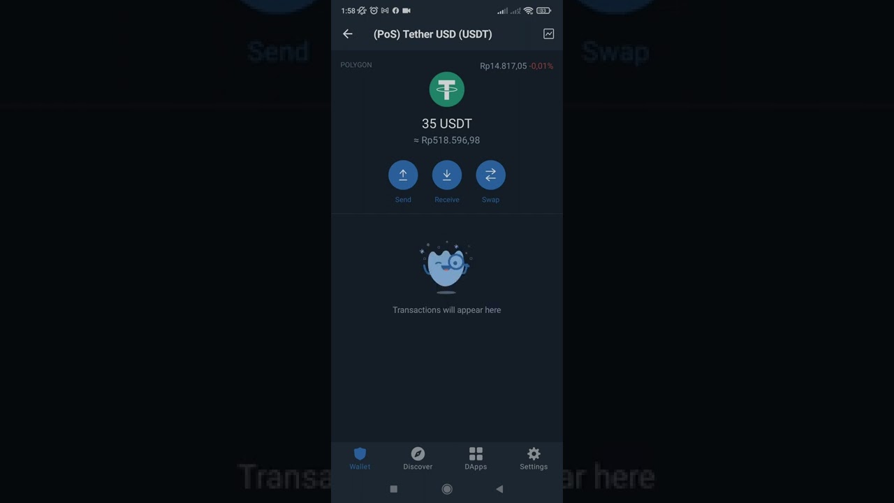 Cara swap MATIC ke (pos) USDT atau sebaliknya di dapps TRUSTWALLET