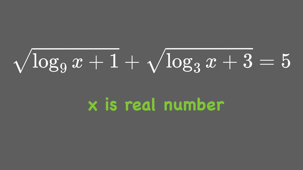 Math Examination Solving A Radical Equation With Logarithmic Function
