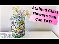 Stained Glass Flower Cake Topper Tutorial ⎟Gelatin Flower Video Recipe and Instructions