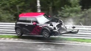 Hard Mini Cooper Crash Unfall Nordschleife Nürburgring Touristenfahrt 07.09.2014