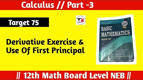 Part-3 Class -12 Calculus || Derivative from first principal || Tuition Master