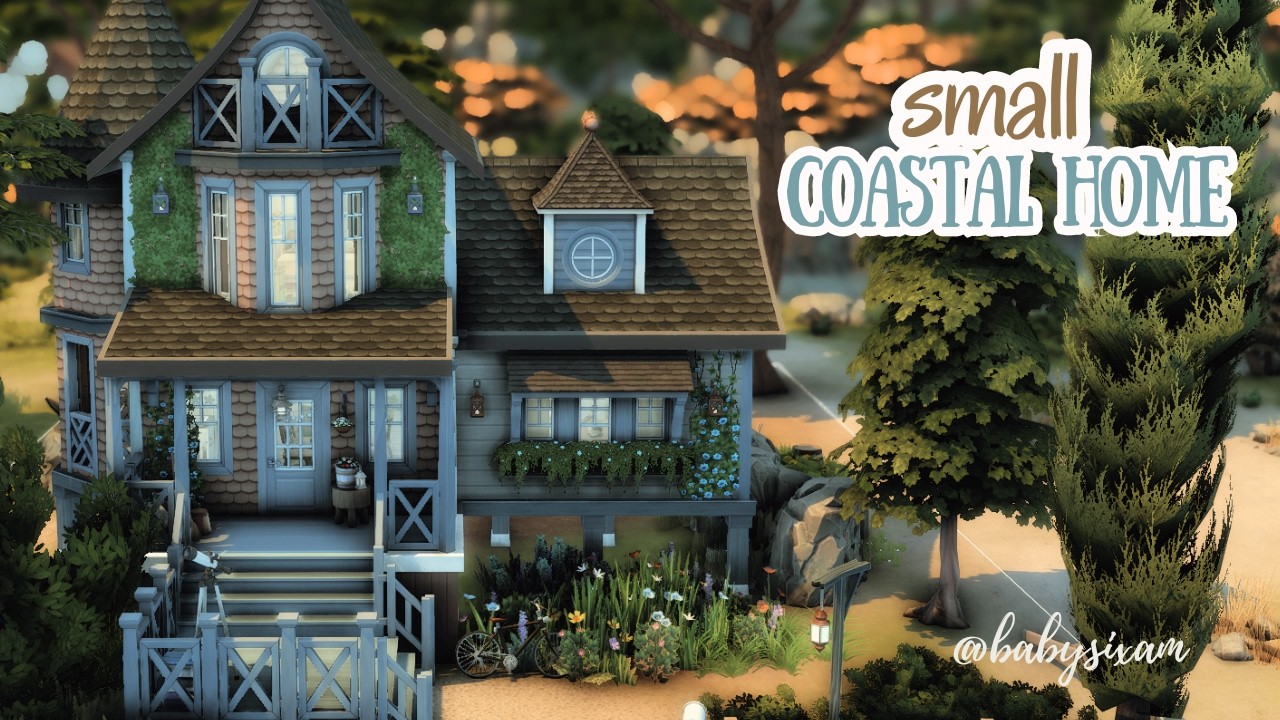 Small Coastal Home | The Sims 4 | Stop Motion Build [no CC] - YouTube