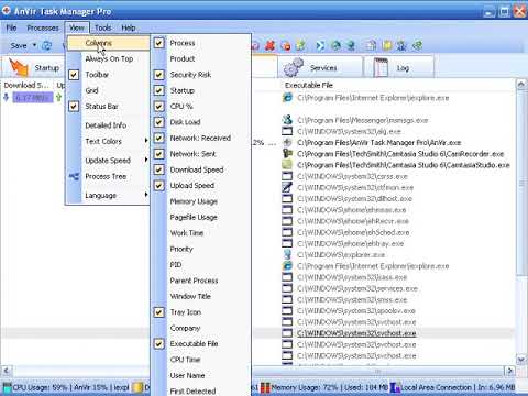 Control Windows processes with AnVir Task Manager