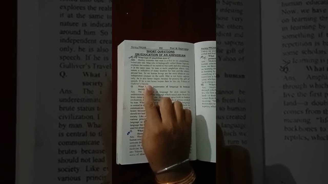 Short questions of On Education Of An Amphibian