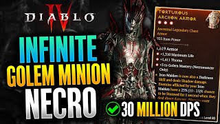 Diablo 4 - Best Endgame Golem Minion Necromancer Build Season 4 Best Necro Build