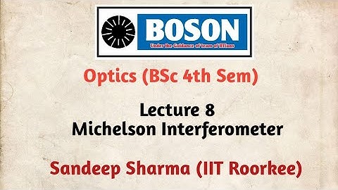 Michelson Interferometer | BSc 4th sem | Optics | Lecture 8