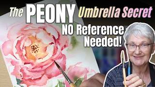 Paint a Watercolour Peony Rose Without a Reference — The "Umbrella" Secret!