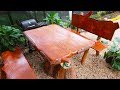 Wood-style Cement Table and Benches - ART Cement