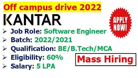 Kantar is hiring 2022/2021 batch | Salary: 5 LPA | Eligibility? | Job Location? | How to apply?