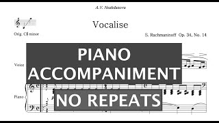 Vocalise (S. Rachmaninoff) - A Minor *NO REPEATS* Piano Accompaniment