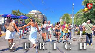 Zurich Switzerland 🇨🇭 Day of Street Parade / World's biggest event for techno music 4K Stroll