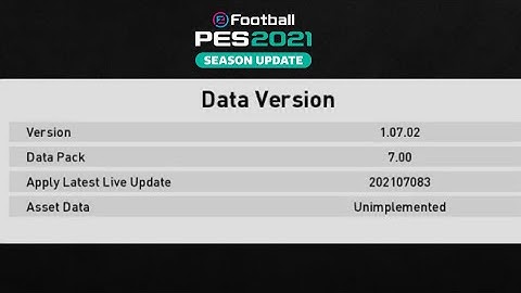 Update Steam BYPASS Efootball PES 2021 Version 1.07.02