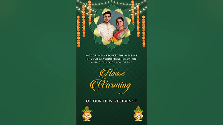 Green and Yellow Theme House Warming Invitation #housewarming #invitationcard