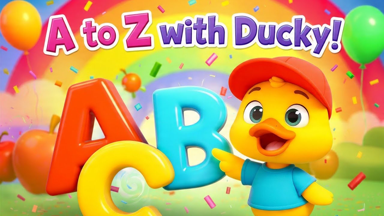 A to Z with Ducky | Fun Alphabet Learning for Kids | ABC Song | 3D ...