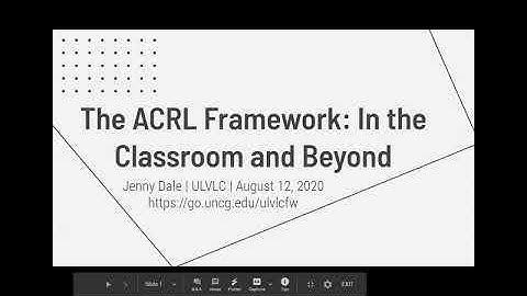 UNCG Libraries ULVLC: The ACRL Framework: In the Classroom and Beyond