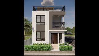 6x7m 3 bedroom 2 storey with roofdeck modern contemporary house design idea