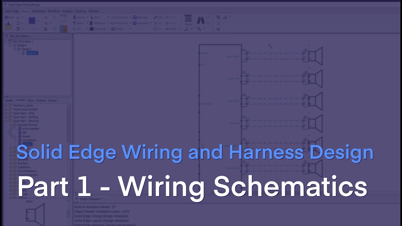 Solid Edge Wiring and Harness Design: Part 1 - Wire Schematics - YouTube