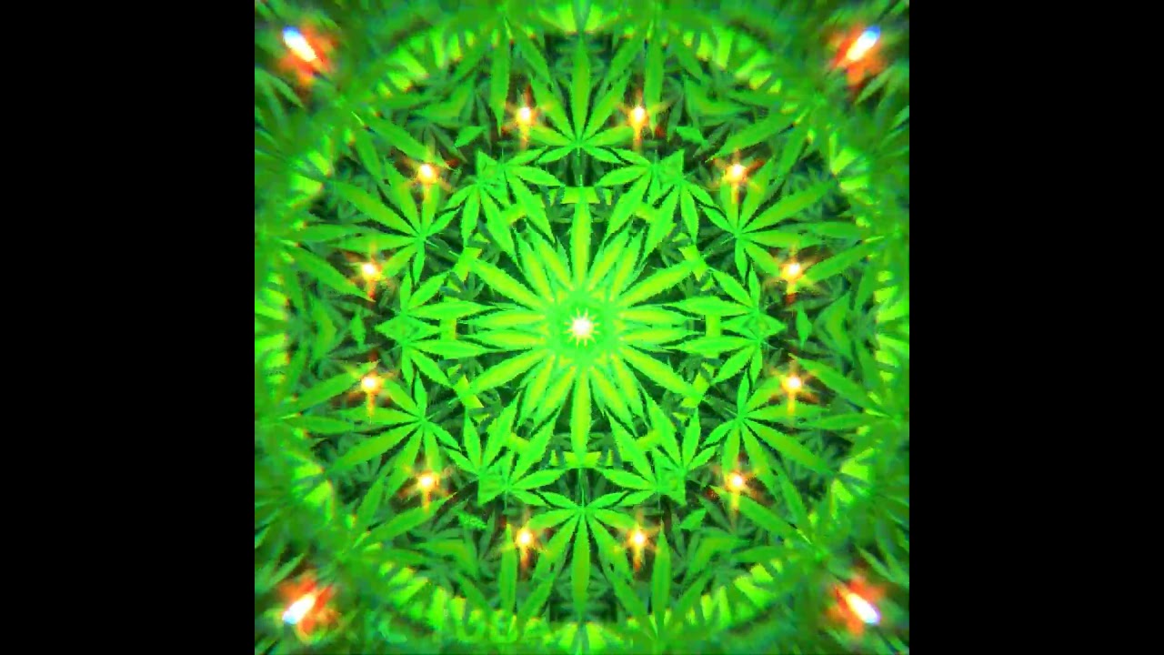 Weed Kaleidoscope Artwork 🥦 Dope 420 degrees circle ✨ Cannabis THC Trip Hemp Ganja Hash Stash