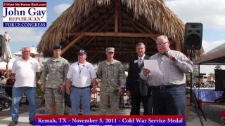 Congressional Candidate John Gay Awarded Cold War Medal