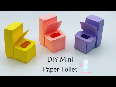 DIY MINI PAPER REALISTIC TOILET / Paper Craft / mini Paper Toilet For doll house / doll house craft